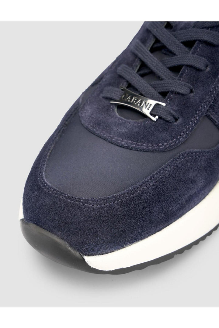 Cabani Shoes %100 Cuir Véritable Bleu marine Suédé Baskets Homme à Lacets - Multicolore