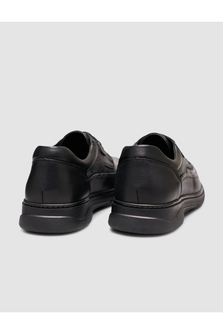 Cabani Shoes Chaussures pour hommes en cuir véritable à lacets noires - Noir