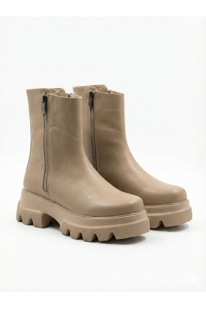 Wavelys GIANNA Bottes à fermeture éclair pour femmes d'hiver - Beige