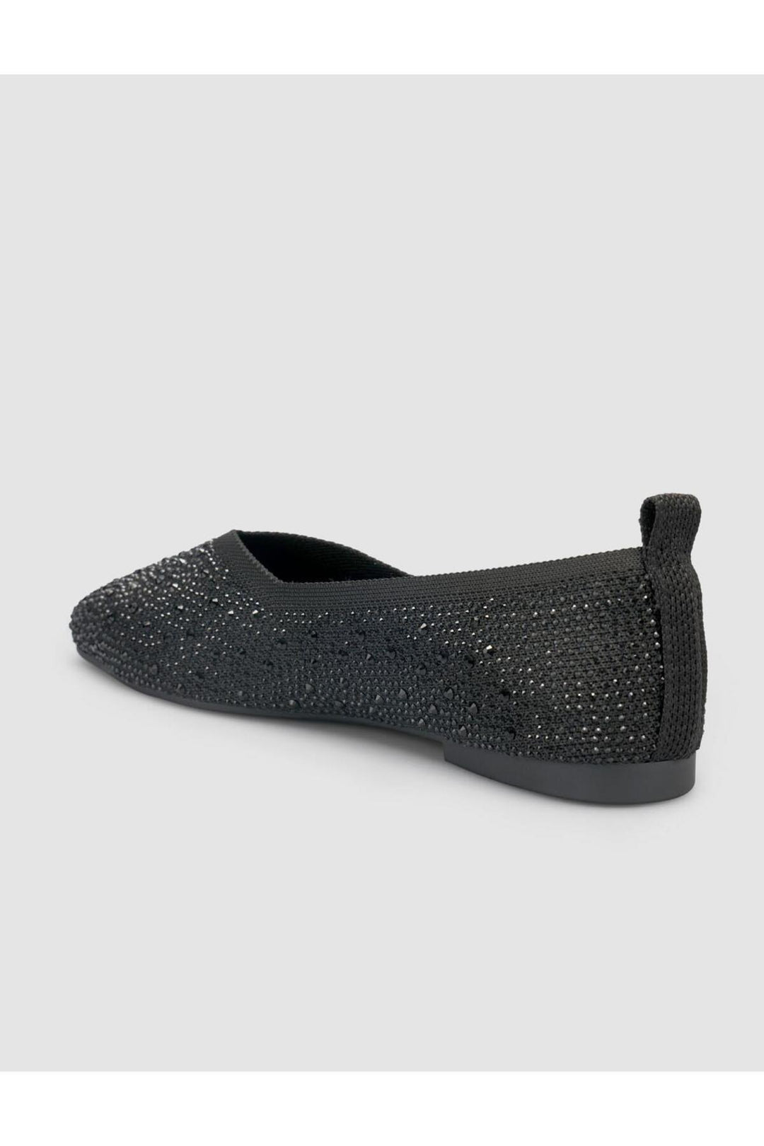Cabani Shoes Ballerines noires en tissu avec pierres Serario pour femmes - Noir