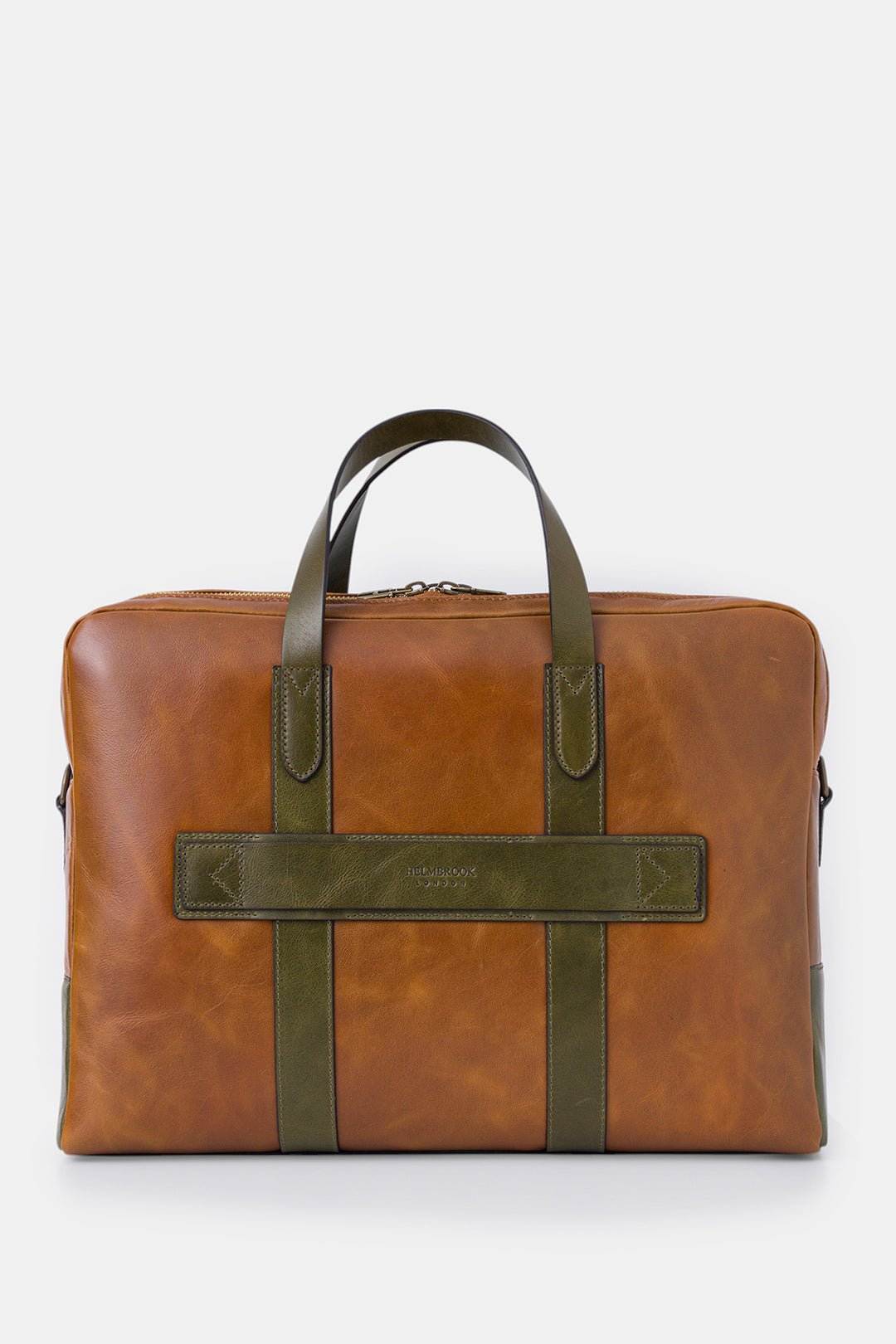 helmbrook Sac pour ordinateur portable Benedict en cuir véritable 15,6"à deux compartiments pour homme