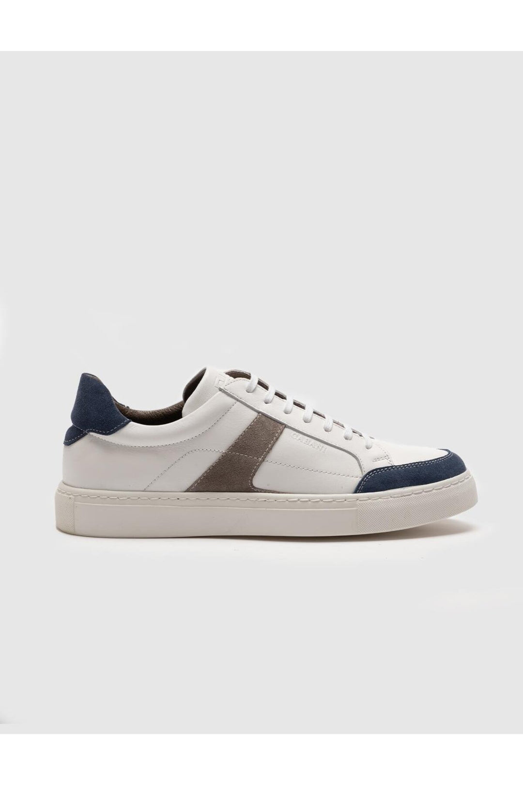 Cabani Shoes Chaussures de sport pour hommes en cuir véritable blanches à lacets - Blanc