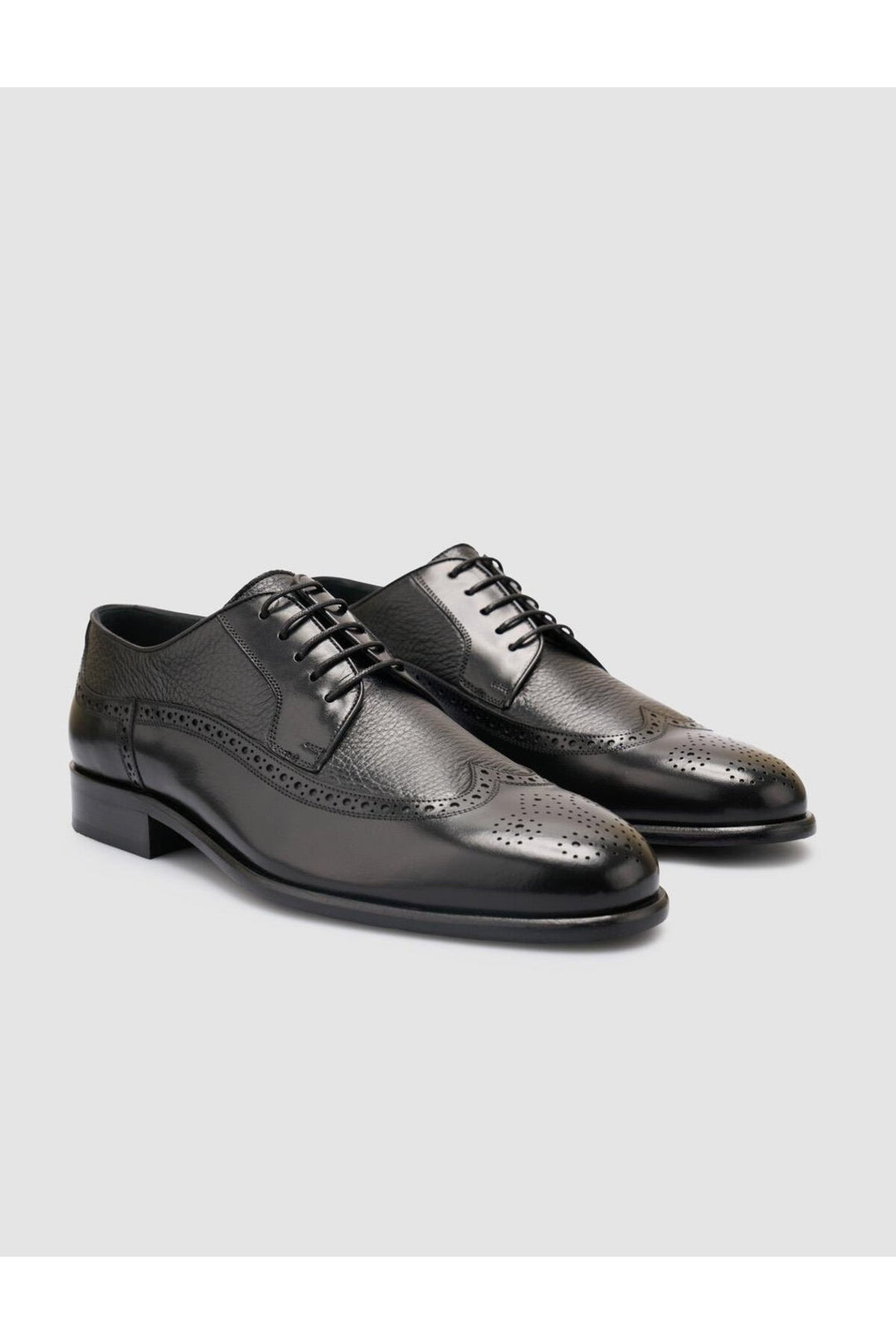 Cabani Shoes Chaussures classiques pour hommes en cuir véritable noir à lacets 100% - Multicolore