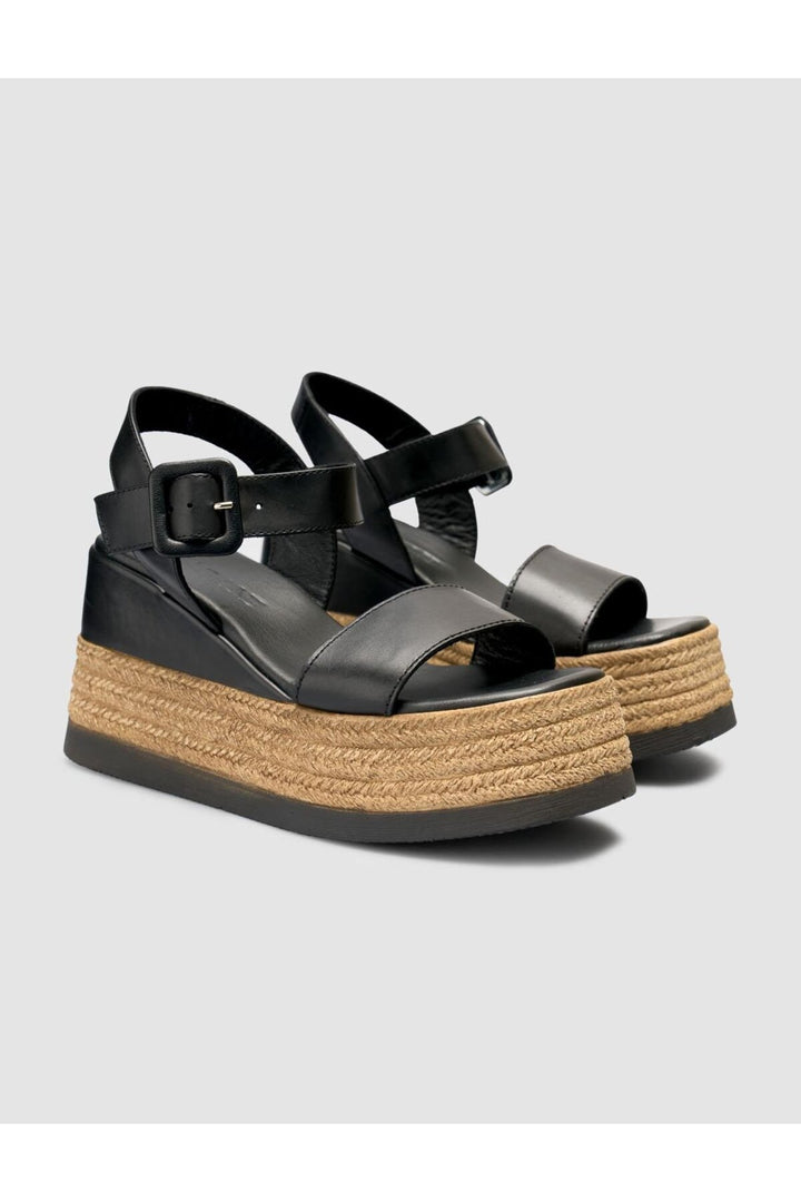 Cabani Shoes %100 Cuir véritable Sandales noires pour femmes - Multicolore
