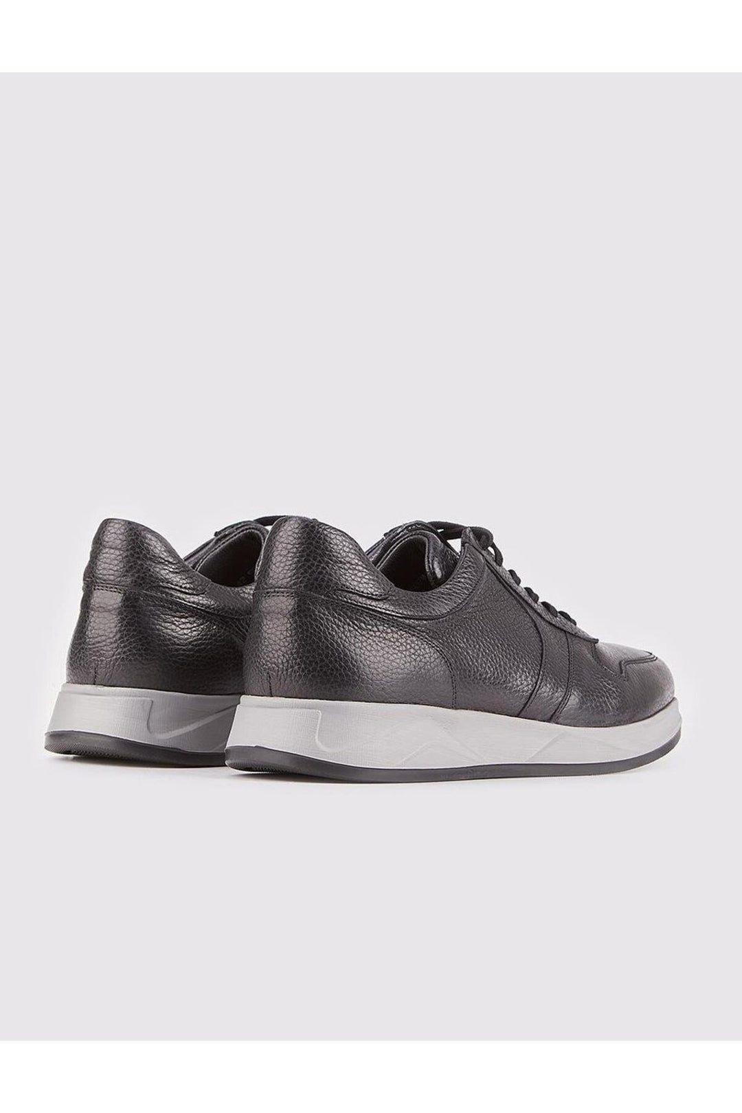 Cabani Shoes Baskets de sport pour homme en cuir véritable noir à lacets - Noir