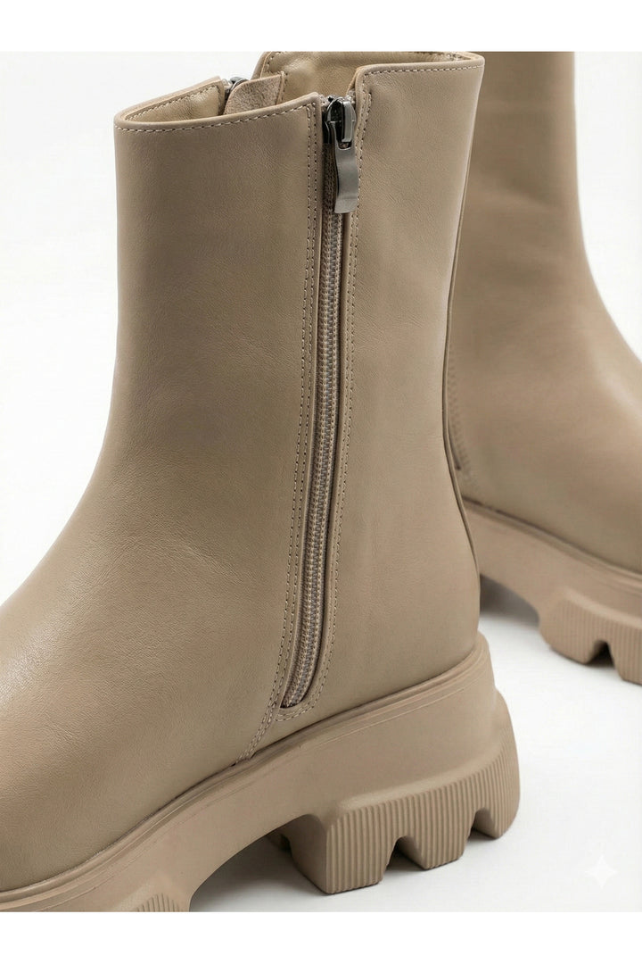 Wavelys GIANNA Bottes à fermeture éclair pour femmes d'hiver - Beige
