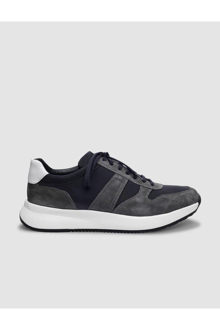 Cabani Shoes Chaussures de sport pour hommes en cuir véritable gris anthracite à lacets - Anthracite