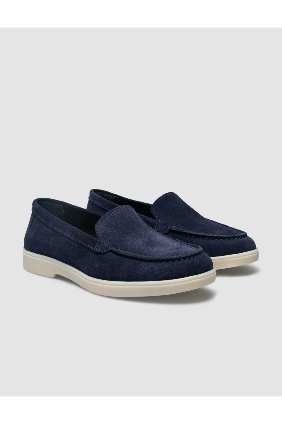 Cabani Shoes MonaMae 100% Cuir Véritable Bleu marine Suédé Mocassins Femme - Bleu marine