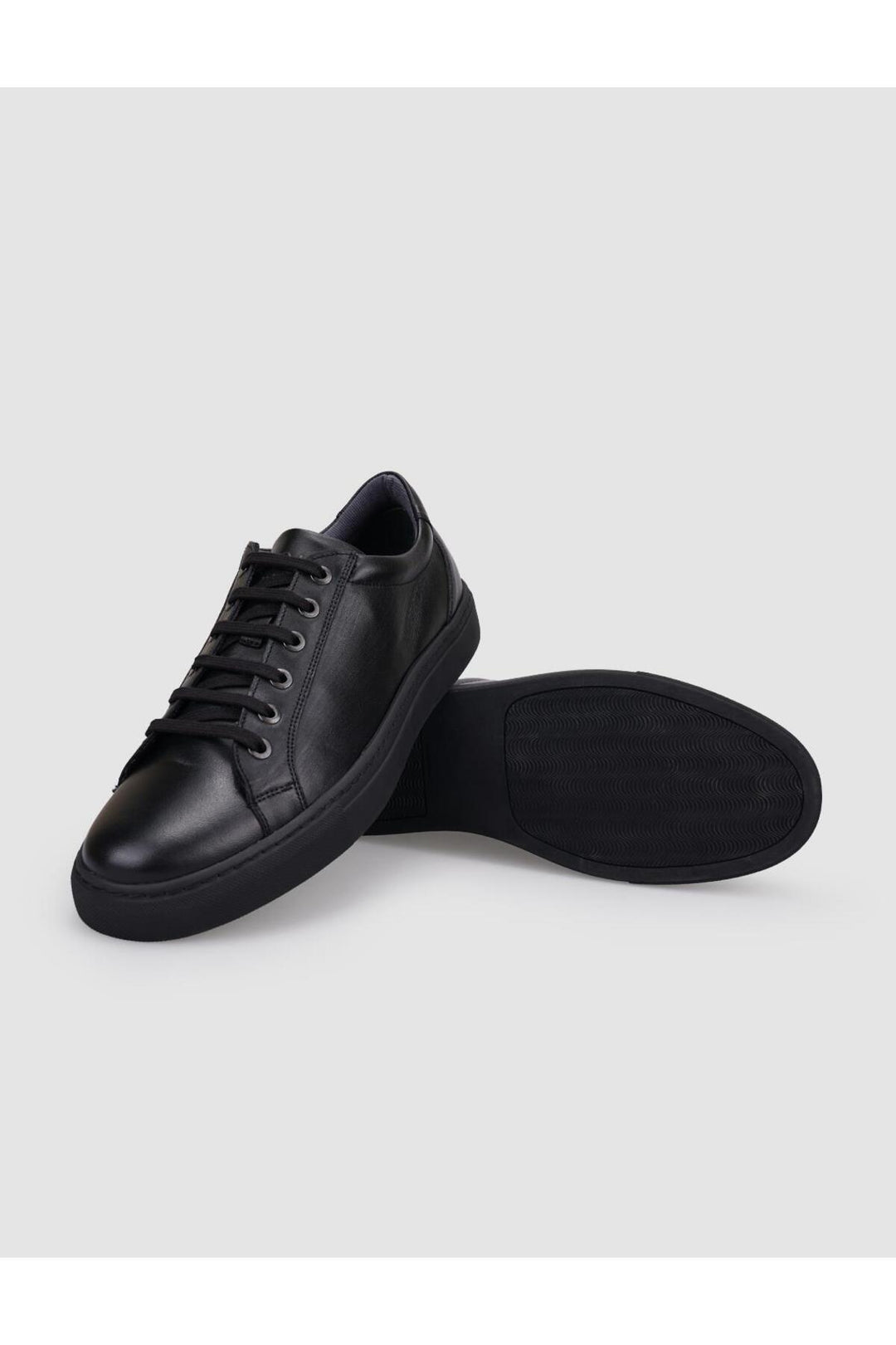 Cabani Shoes Chaussures pour hommes en cuir véritable noir à lacets 100% - Noir