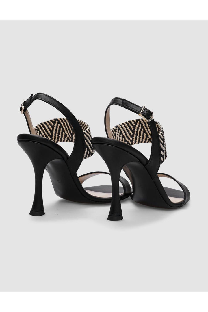 Cabani Shoes Chaussures à talons pour femmes en cuir véritable noir à motif écossais 100% - Multicolore