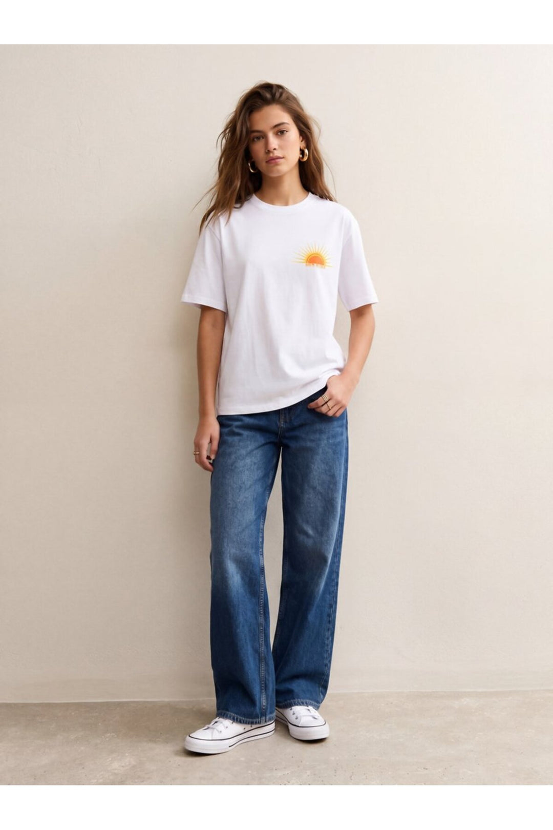 LTB T-shirt blanc imprimé soleil - Blanc