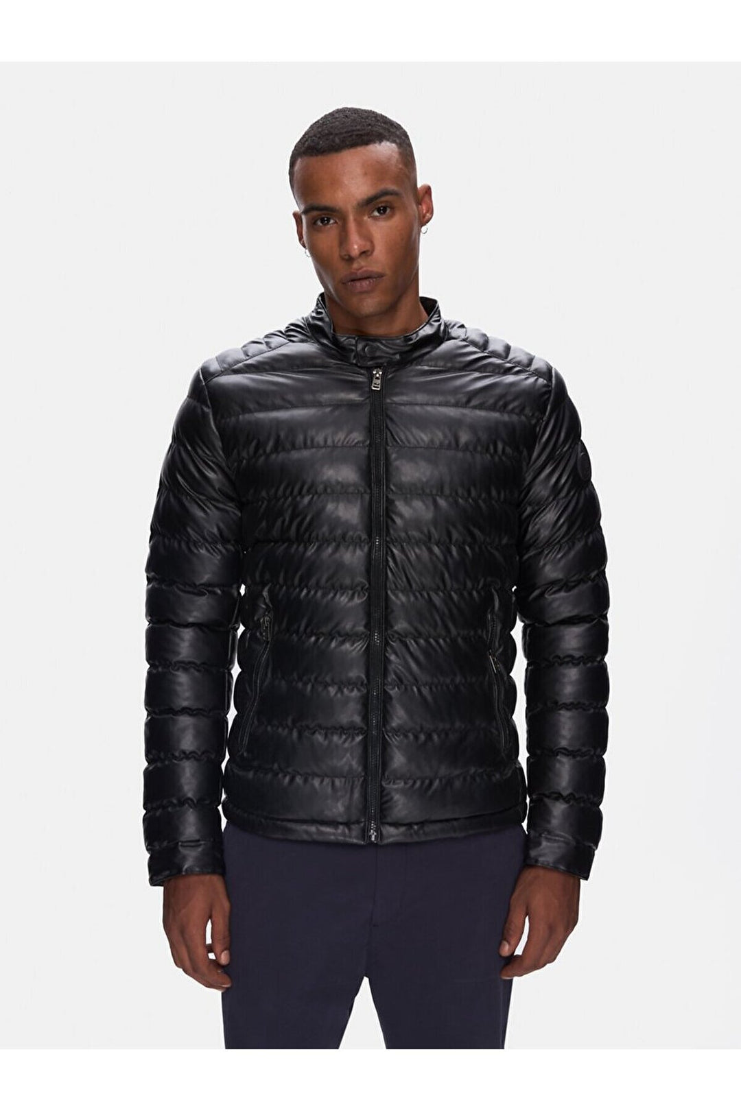 LTB Veste noire basique matelassée à manches longues - si̇yah_3986
