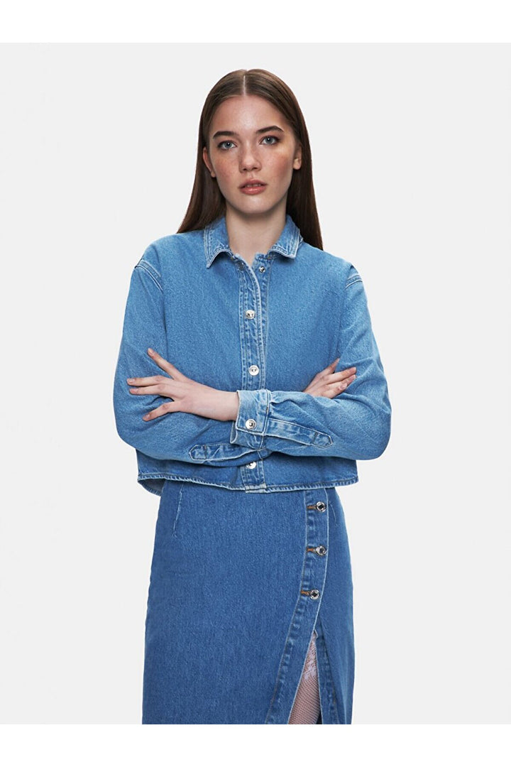 LTB Chemise en Jean Courte Zeta - orta Bleu_55424