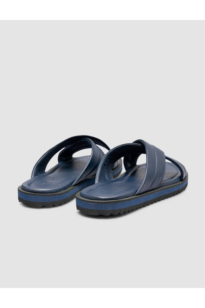 Cabani Shoes %100 Cuir Véritable Sandales pour Hommes Bleu marine - Bleu marine
