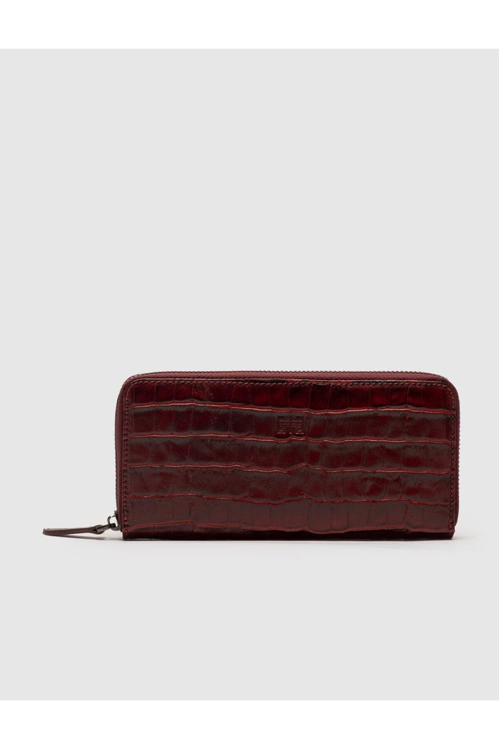 Cabani Shoes Portefeuille femme en cuir véritable bordeaux - Bordeaux