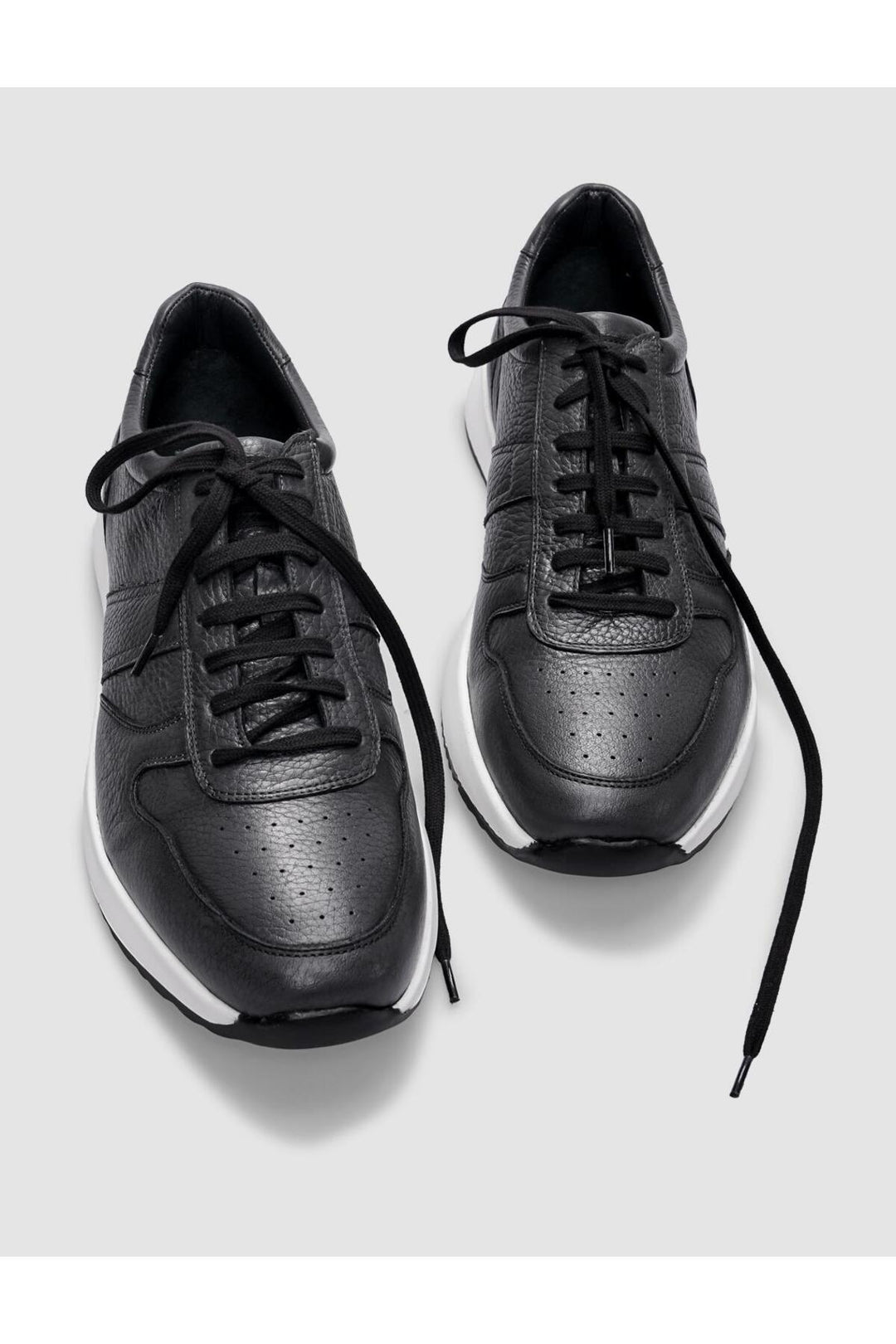 Cabani Shoes Chaussures de sport pour hommes en cuir véritable gris à lacets. - Gris
