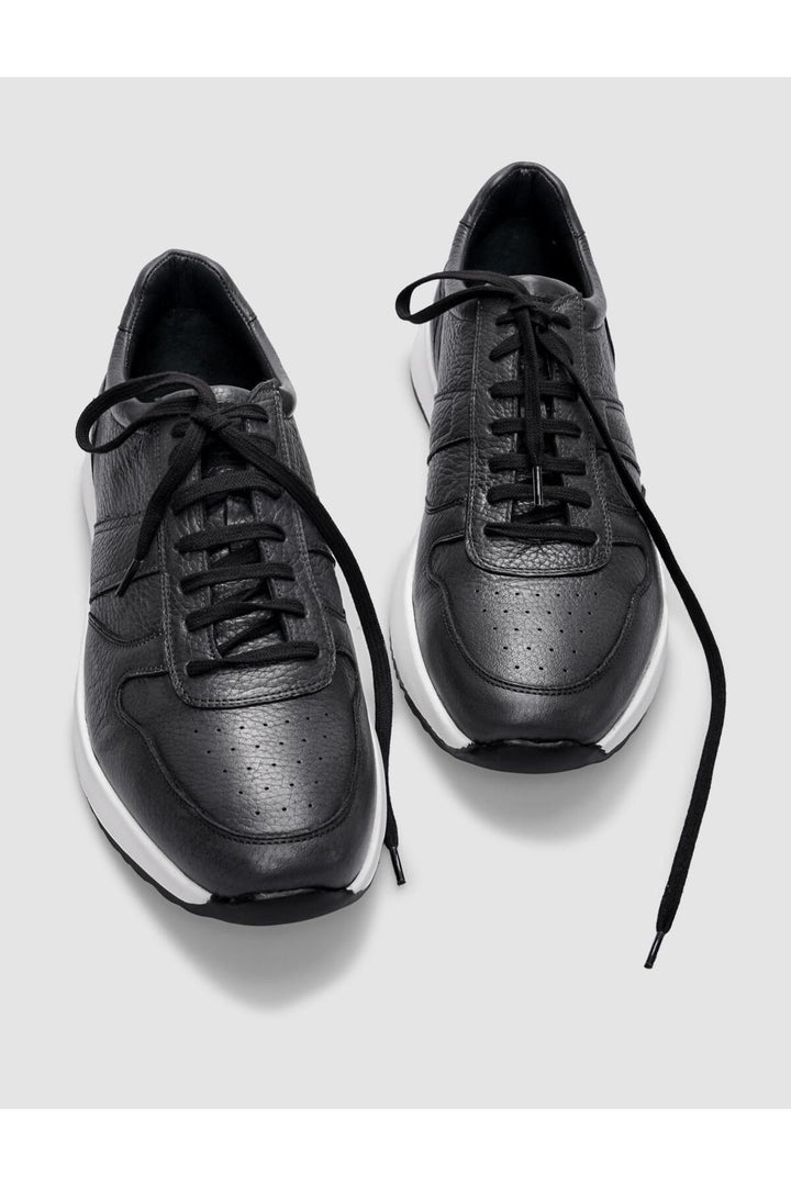 Cabani Shoes Chaussures de sport pour hommes en cuir véritable gris à lacets. - Gris