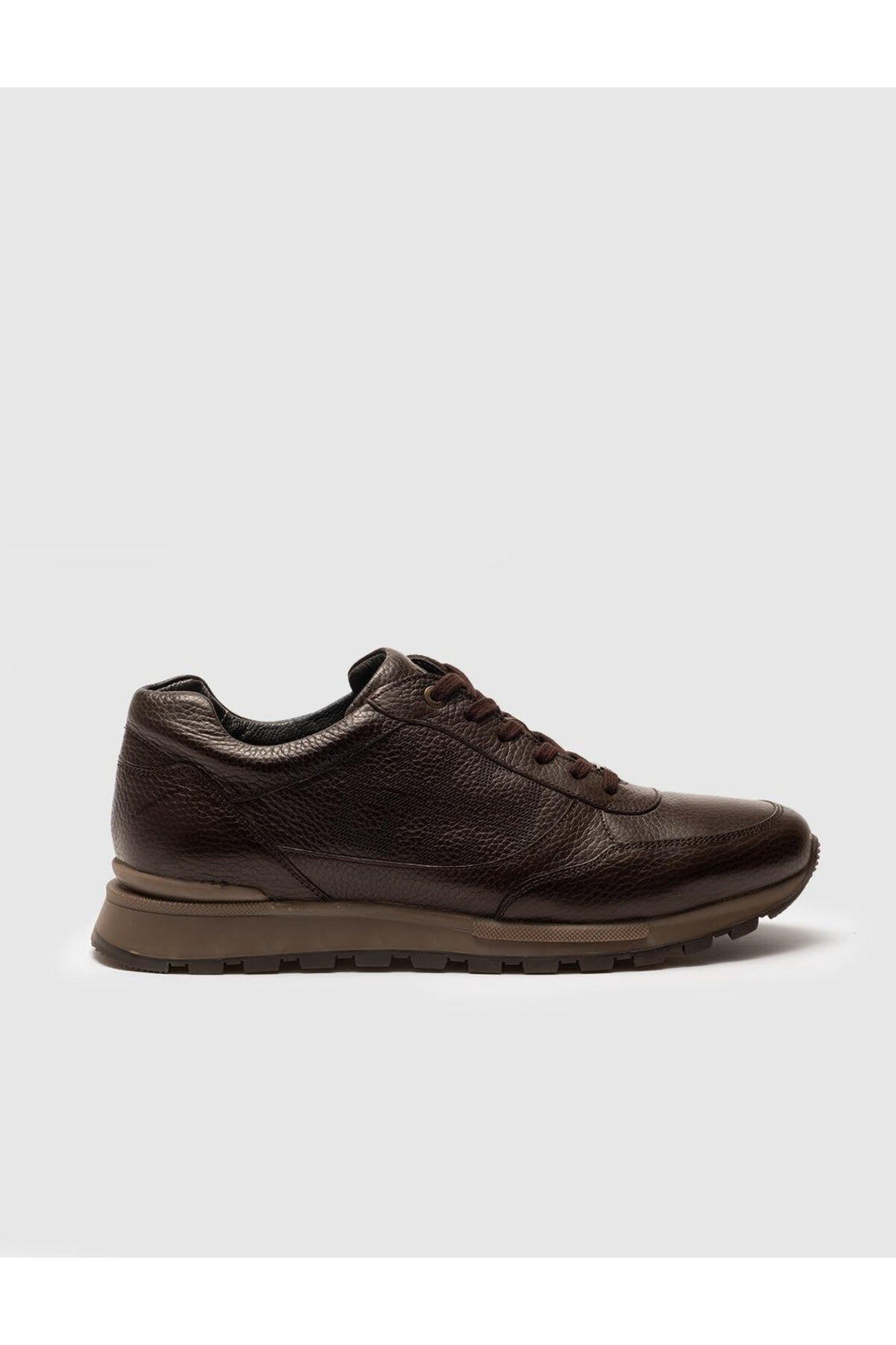 Cabani Shoes Chaussures de sport pour hommes en cuir véritable marron à lacets - Marron