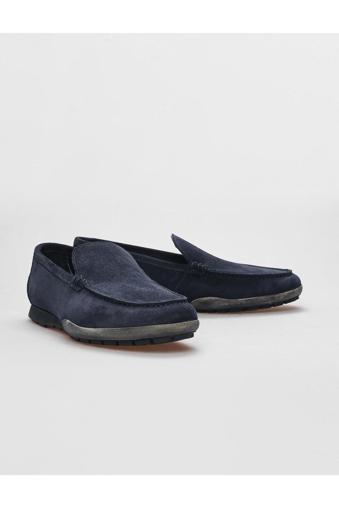Cabani Shoes Chaussures de ville pour hommes en cuir véritable en suède bleu marine - Bleu marine