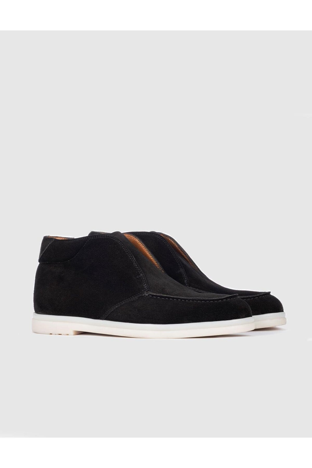 Cabani Shoes Bottines quotidiennes pour hommes en cuir véritable suédé noir - Multicolore