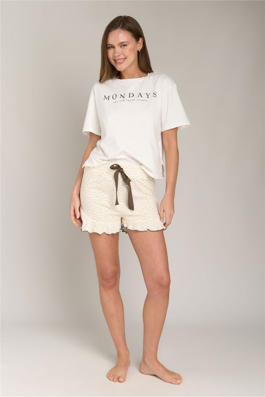 Lovely Things Ensemble de t-shirts à manches courtes en tricot BLOOM Ensemble de pyjamas - Jaune