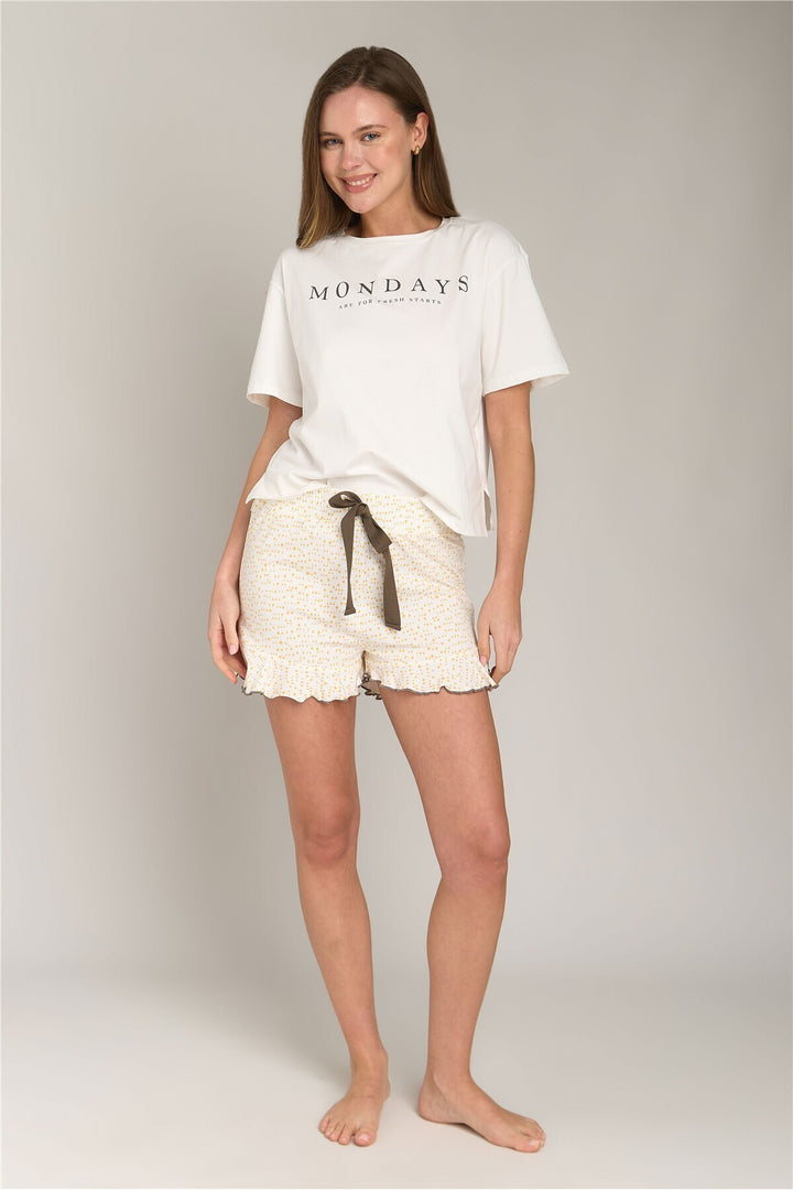 Lovely Things Ensemble de t-shirts à manches courtes en tricot BLOOM Ensemble de pyjamas - Jaune