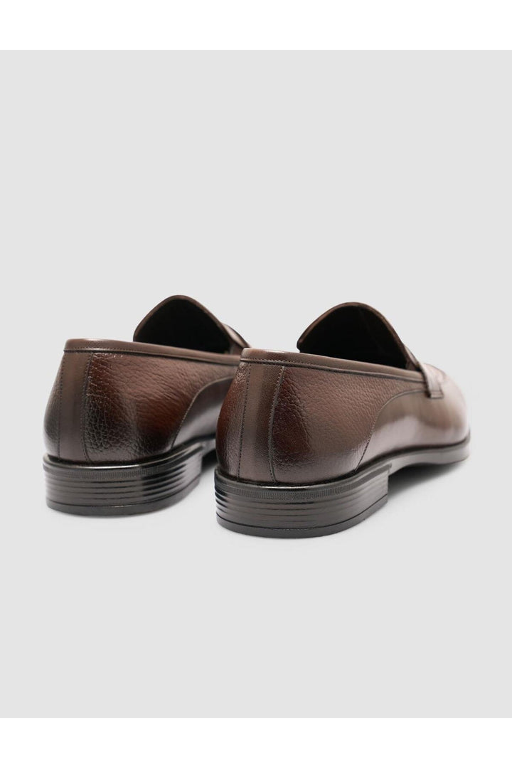 Cabani Shoes Chaussures Loafer pour hommes en cuir véritable 100% marron avec bandes. - Marron