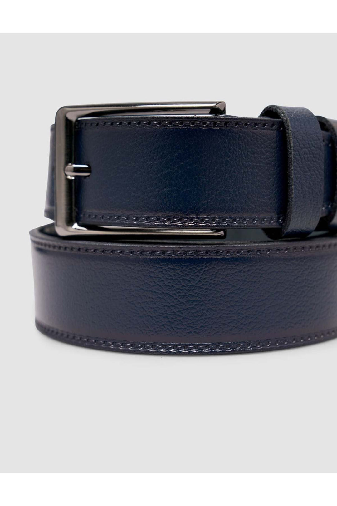 Cabani Shoes Ceinture classique pour homme en cuir véritable 100 % bleu marine avec couture de 3,5 cm. - Bleu marine