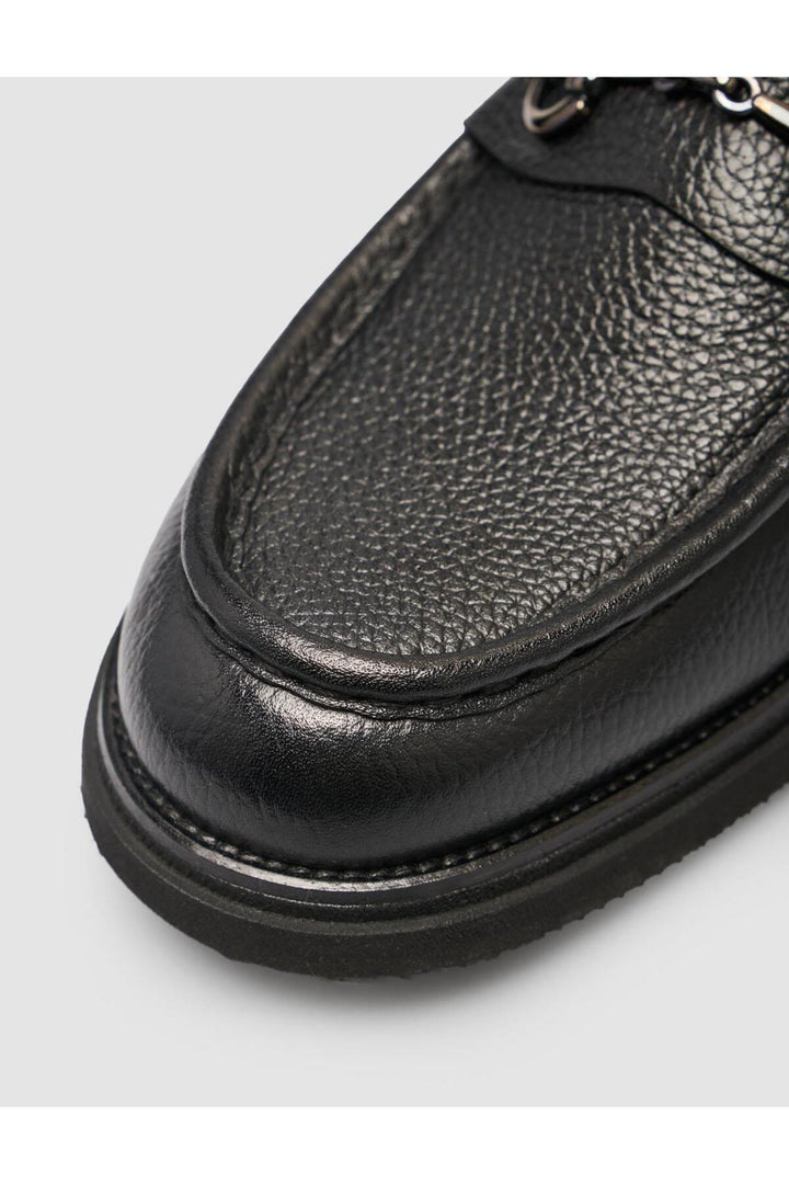 Cabani Shoes %100 Cuir véritable Noir FloterChaussures classiques pour hommes avec boucle - Noir