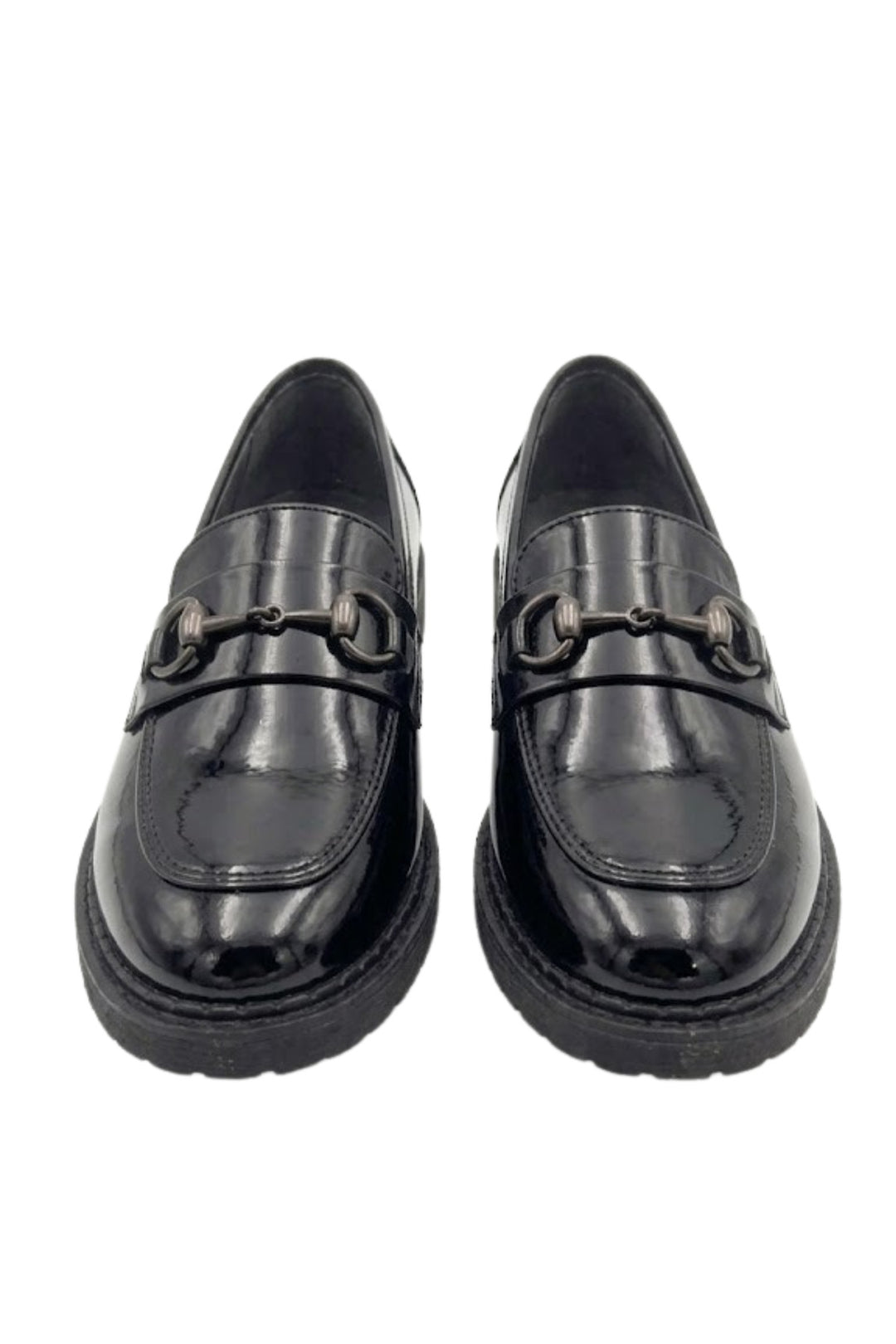Wavelys STAN Chaussures élégantes et confortables en cuir verni noir adaptées pour le bureau et un usage quotidien - Noir