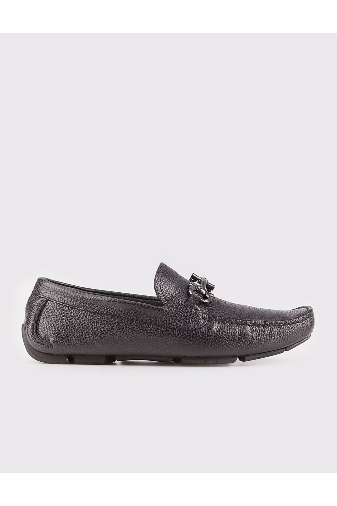 Cabani Shoes Chaussures Loafer Noires en Cuir Véritable avec Détails de Boucle pour Homme - Noir