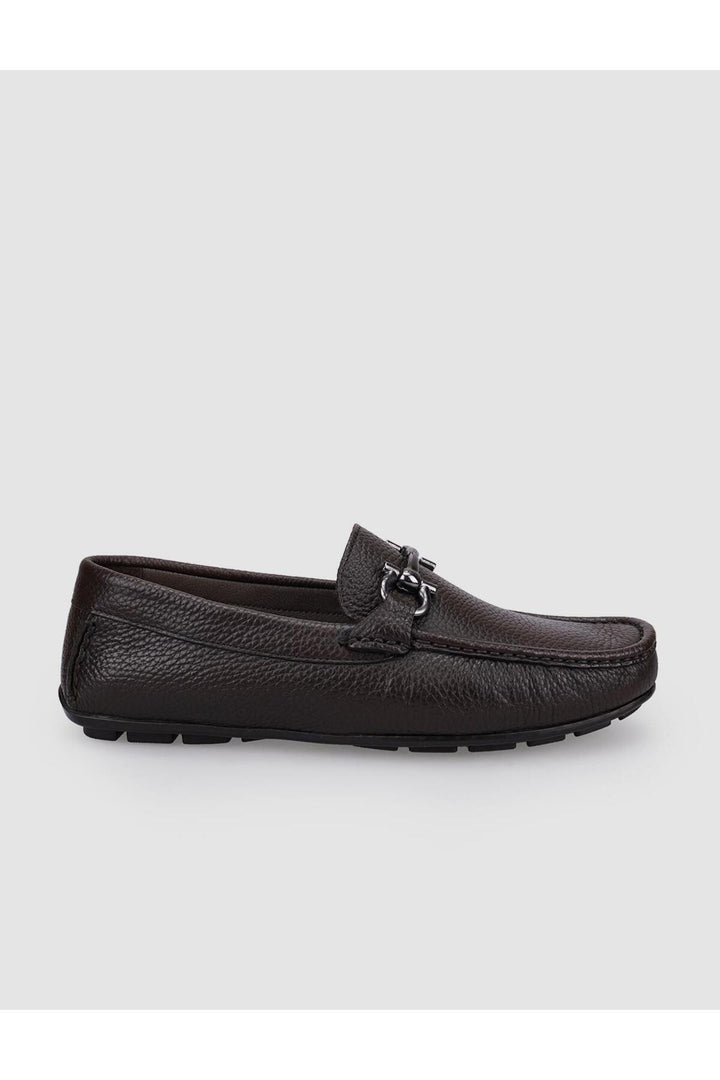 Cabani Shoes %100 Cuir véritable Mocassins pour hommes à boucle marron - Marron