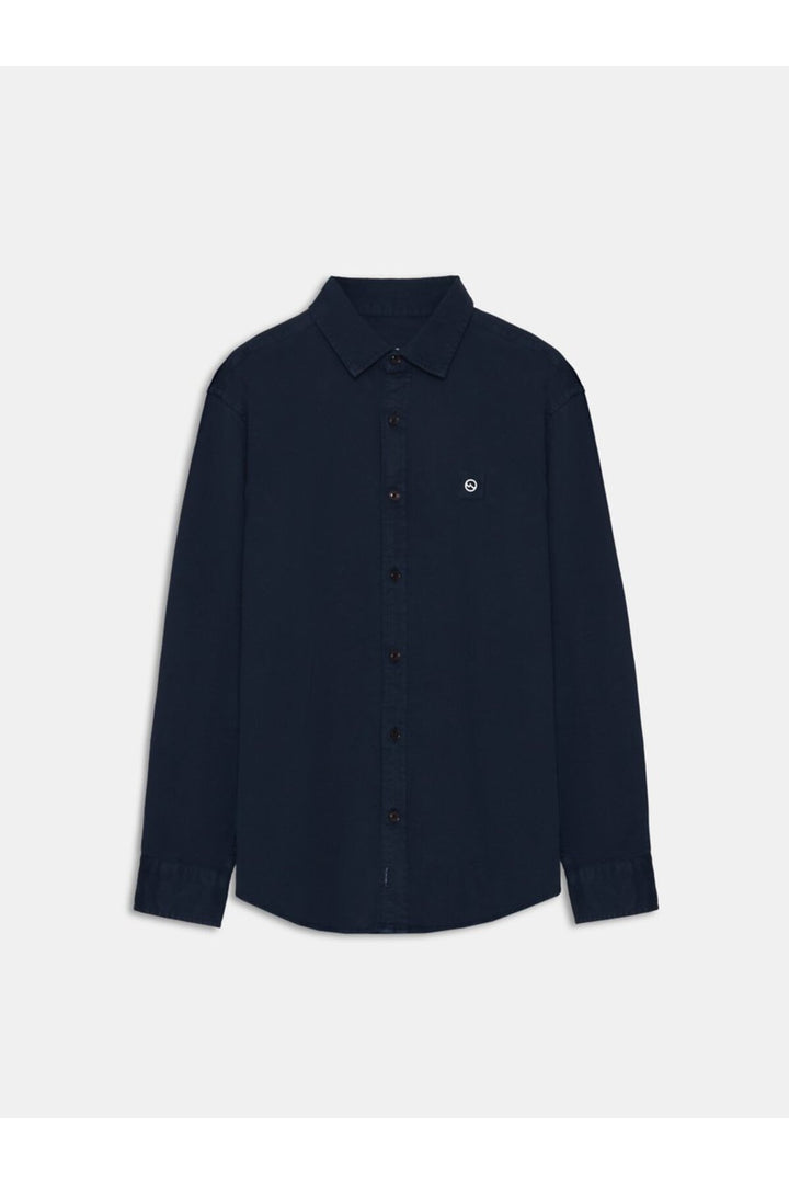 LTB Chemise basique bleu marine à manches longues avec boutons sur le devant - Bleu marine
