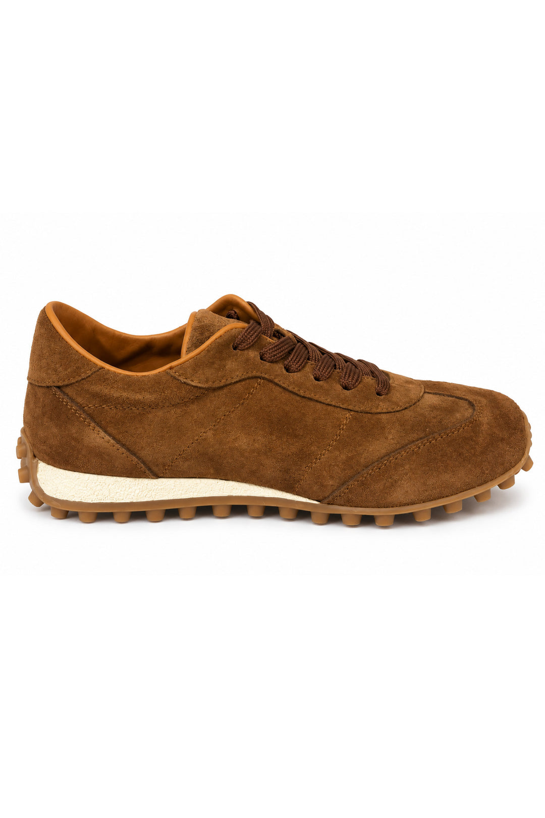 Wavelys VERONA Botte en cuir suédé véritable marron avec intérieur en fourrure, chaude, flexible, semelle en caoutchouc douce et confortable pour femmes. - Tabac