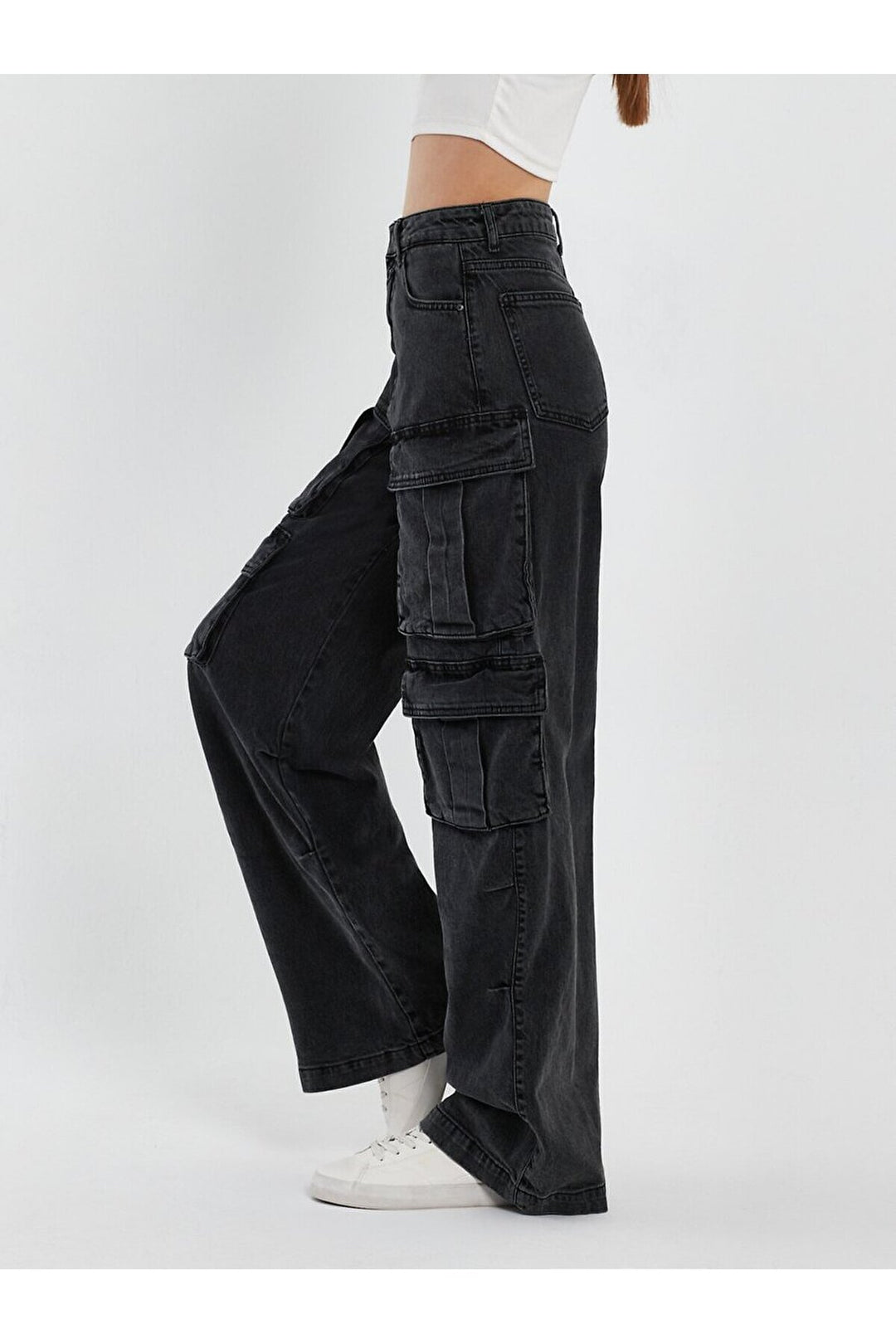 LTB Pantalon Cargo Marien Taille Haute - Gris