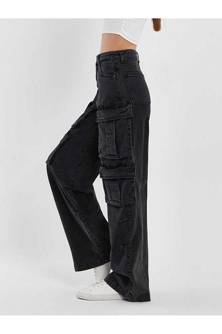 LTB Pantalon Cargo Marien Taille Haute - Gris