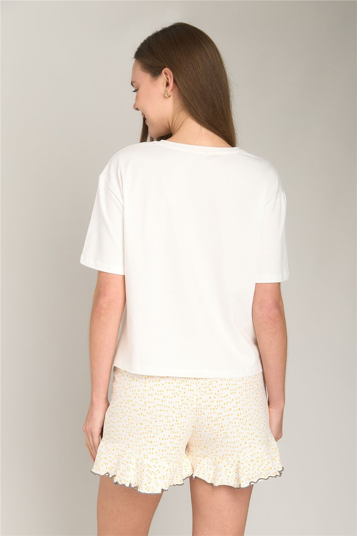 Lovely Things Ensemble de t-shirts à manches courtes en tricot BLOOM Ensemble de pyjamas - Jaune