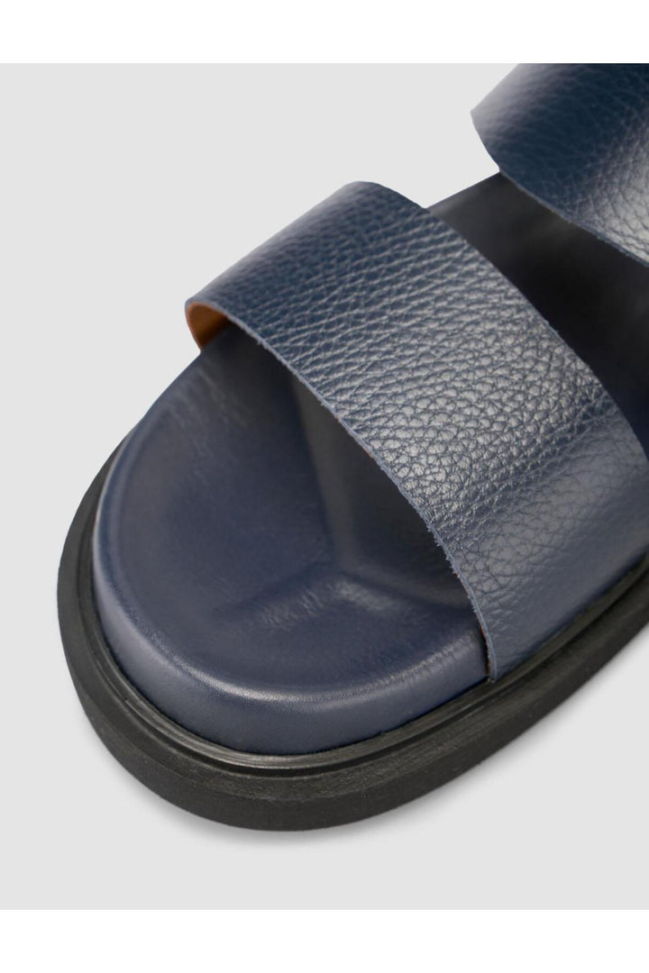 Cabani Shoes %100 Cuir Véritable Sandales pour Hommes Bleu marine - Bleu marine