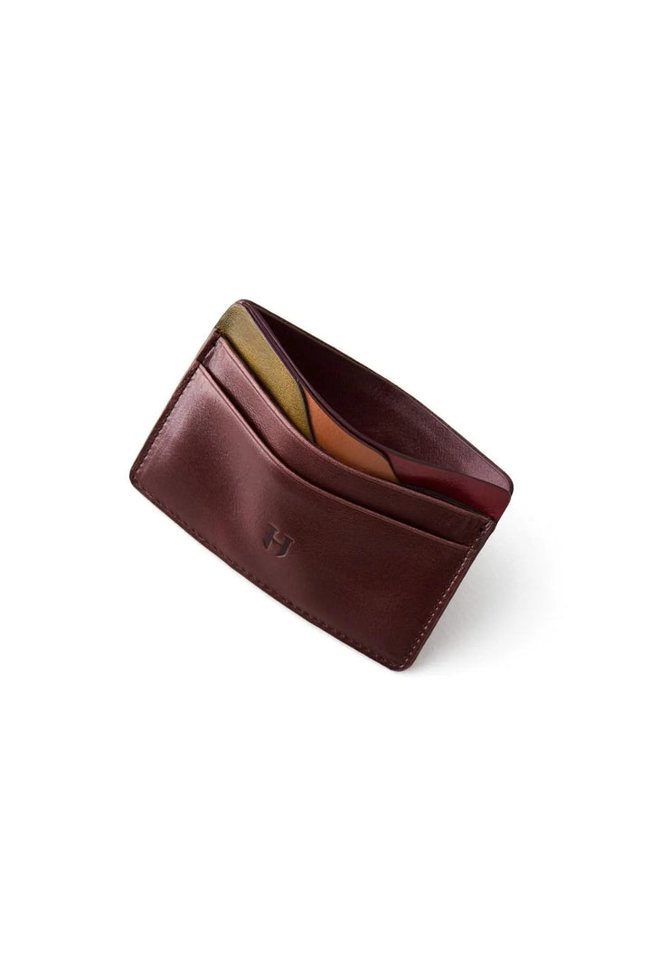 Helmbrook Porte-cartes mince en cuir véritable pour homme avec protection RFID Elton Coffee Plus