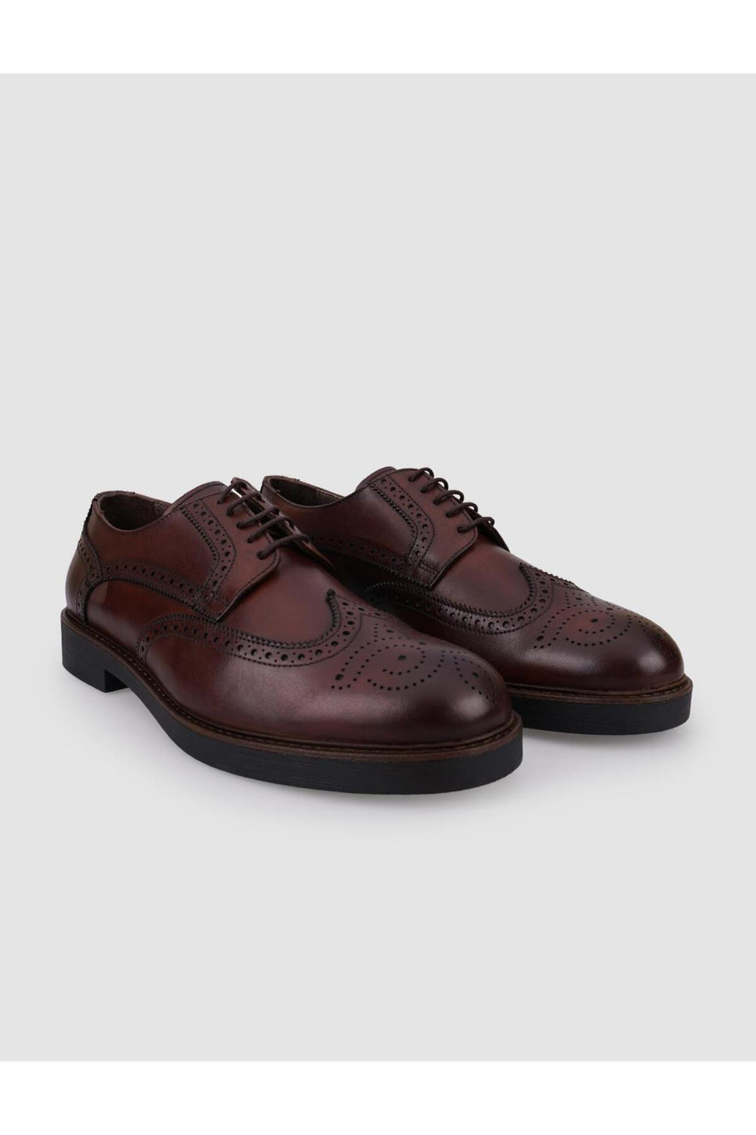 Cabani Shoes Chaussures de ville pour hommes en cuir véritable 100 % marron à lacets - Marron