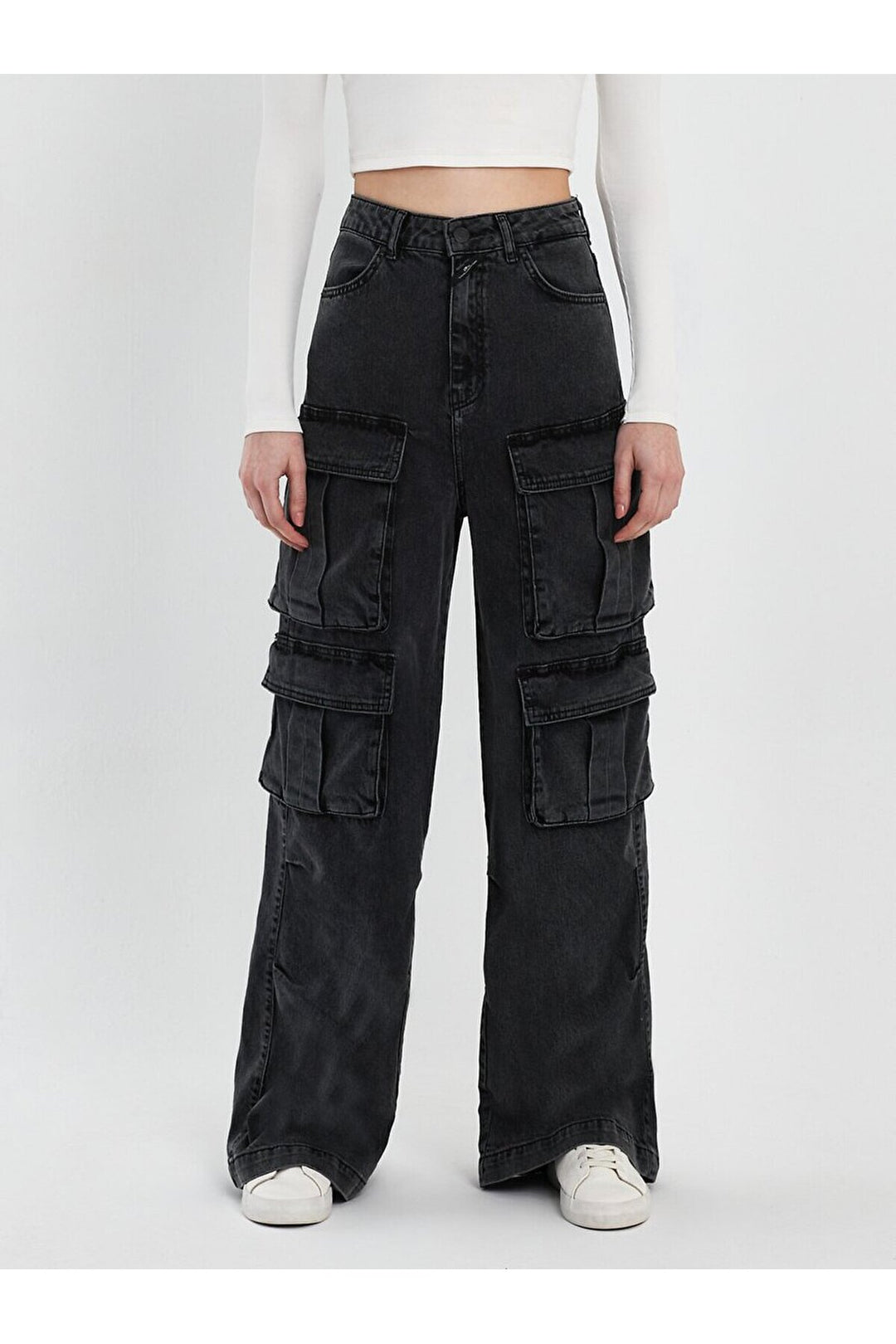 LTB Pantalon Cargo Marien Taille Haute - Gris