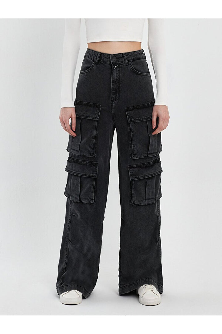 LTB Pantalon Cargo Marien Taille Haute - Gris