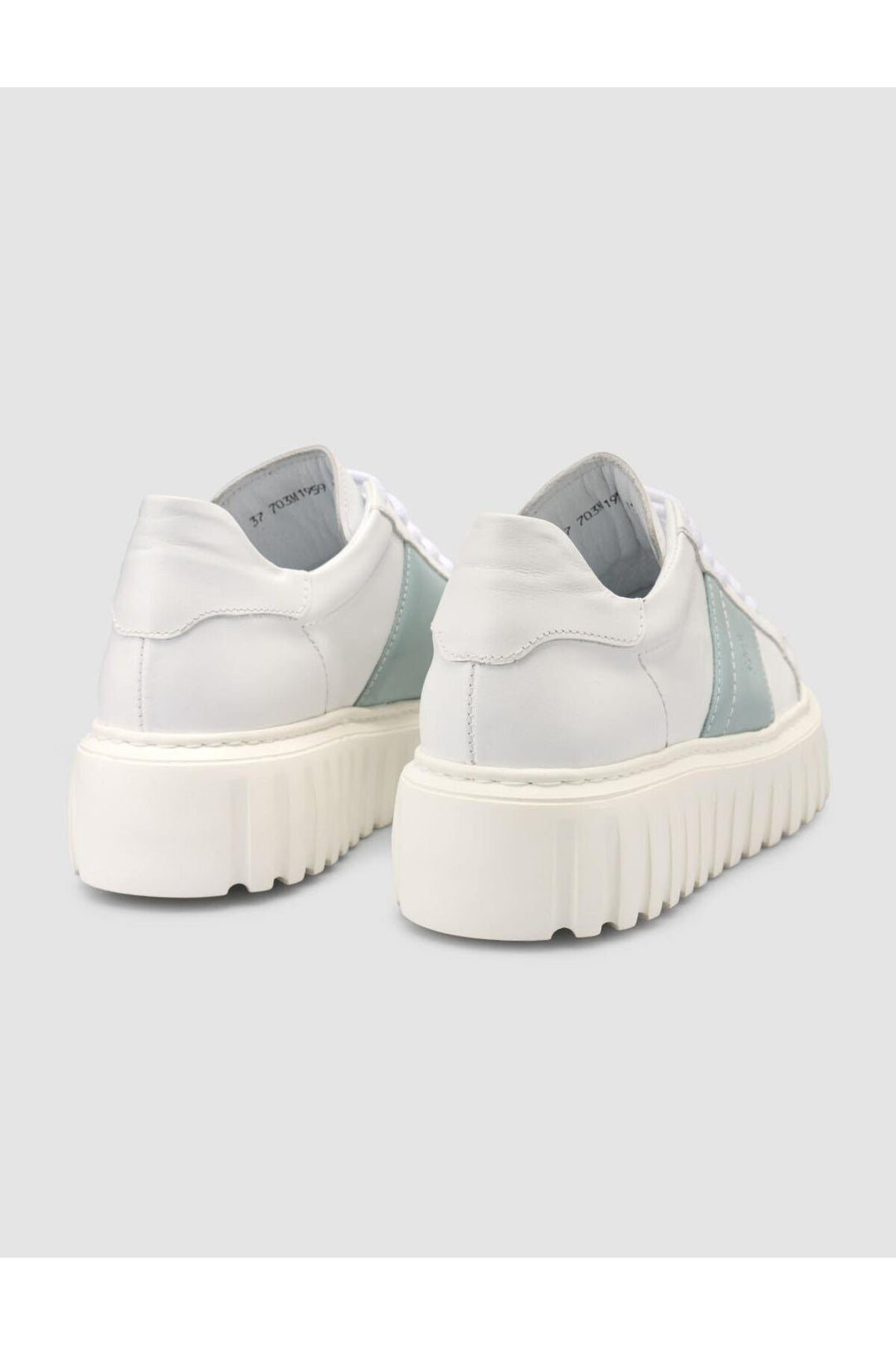 Cabani Shoes MonaMae 100% Cuir Véritable Blanc - Blanc / Bleu