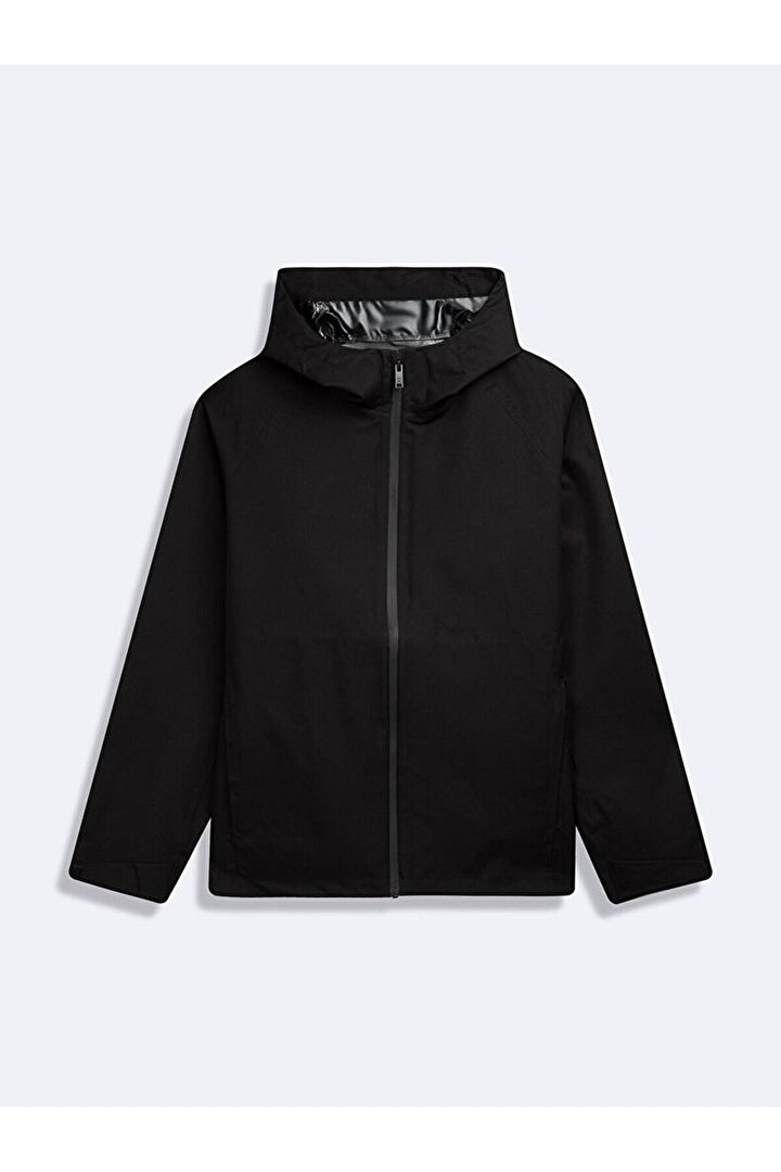LTB Manteau noir à capuche et manches longues