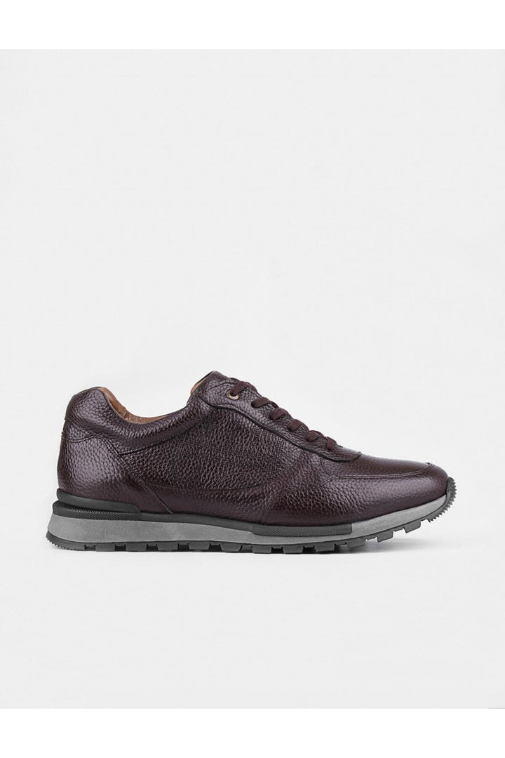 Cabani Shoes Chaussures de sport pour hommes en cuir véritable marron à lacets avec semelle thermique. - Marron