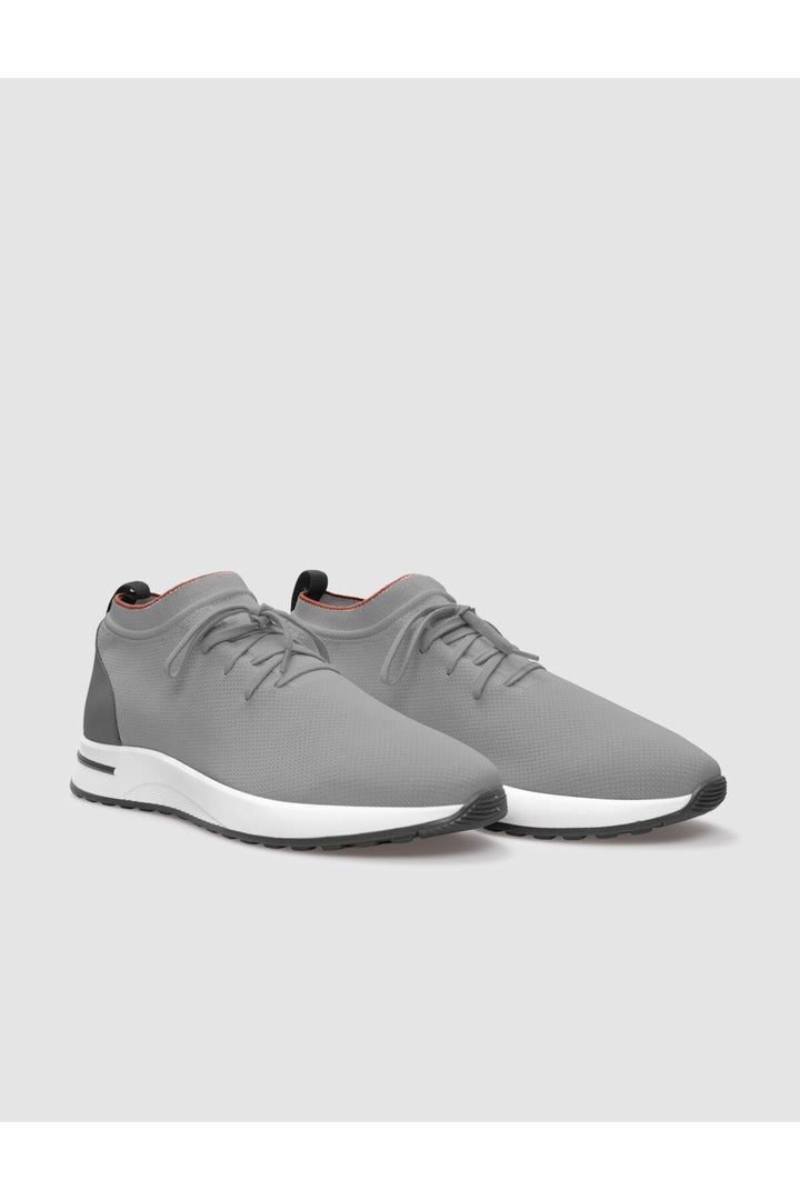 Cabani Shoes Chaussures de sport pour hommes en tricot gris avec lacets - Gris