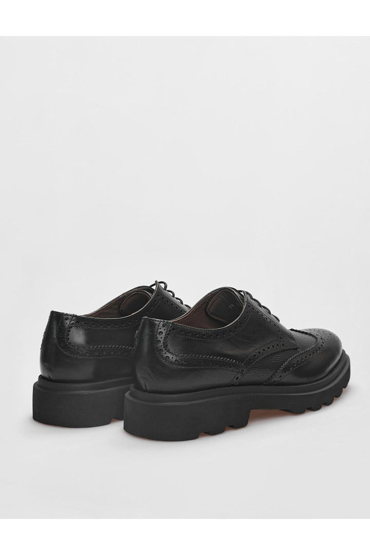 Cabani Shoes Chaussures de ville pour hommes en cuir véritable noires à lacets - Noir