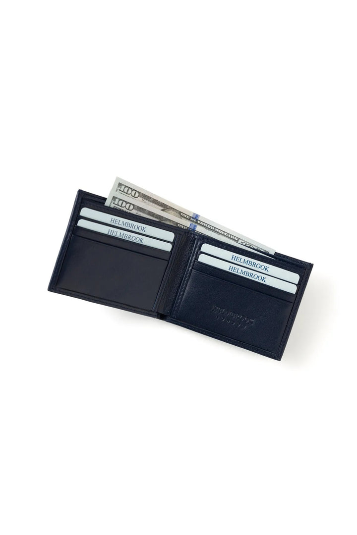 helmbrook Portefeuille en Cuir Véritable Homme Multi-Baie RFID Protégé Dean Bleu Marine