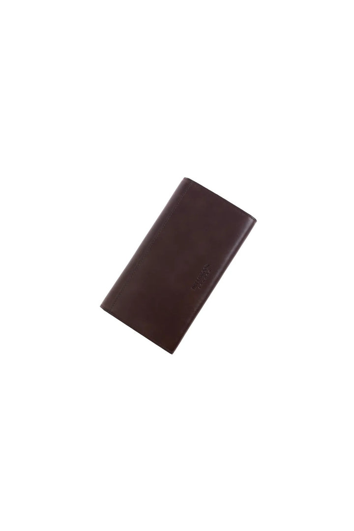 helmbrook Femme Cuir Véritable Grand Portefeuille Fermeture Éclair RFID Protégé Charlotte Café