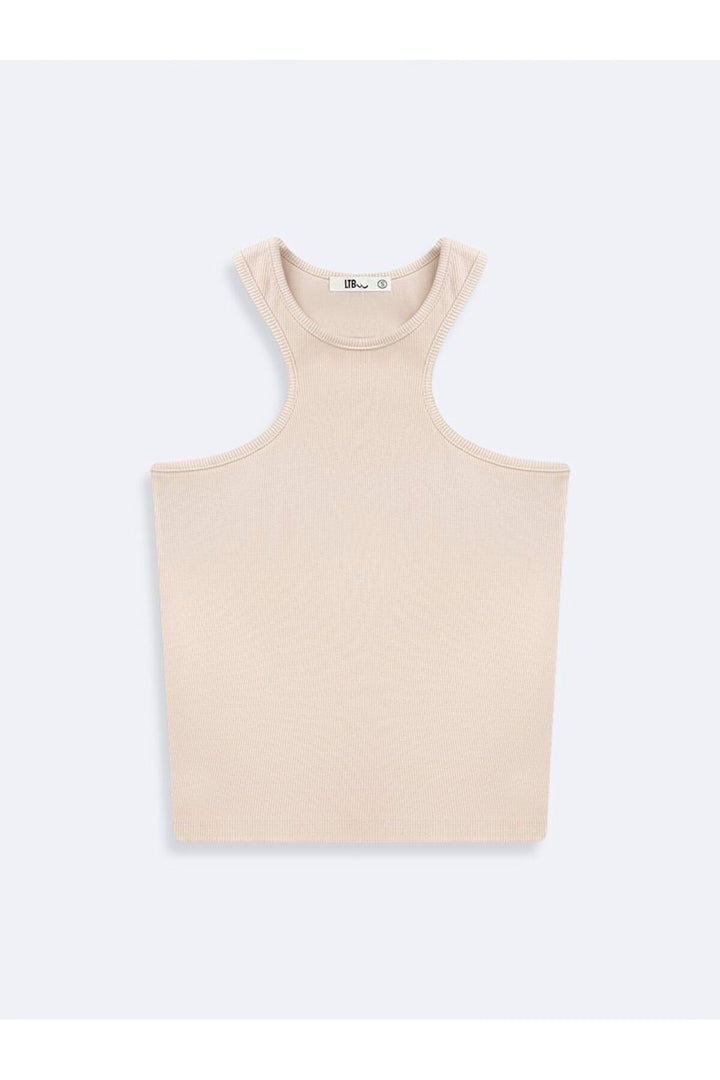 LTB Singlet crème basique côtelé sans manches